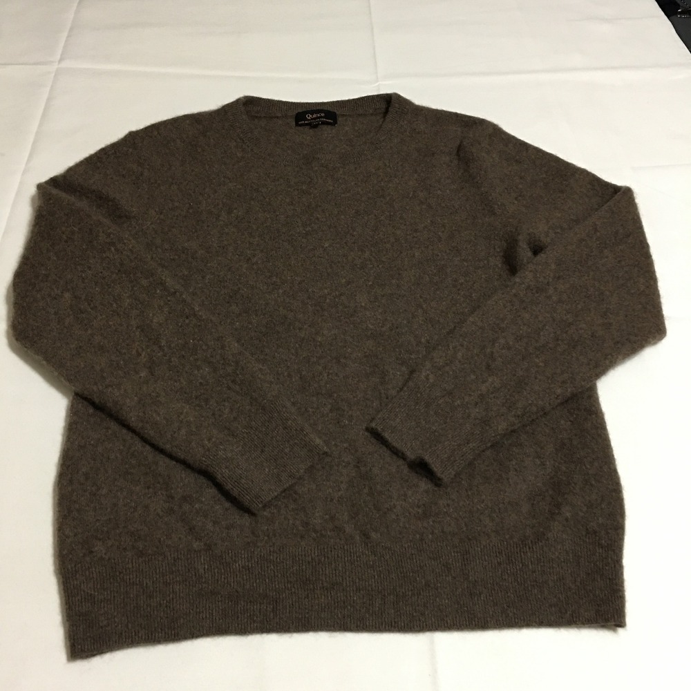 Quince Crewneck Sweater Womens Medium Brown Mongolian Cashmere